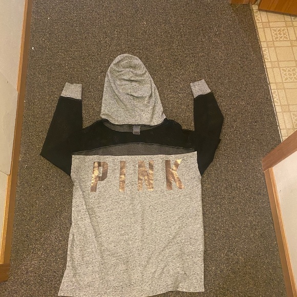 VS Pink mesh sleeve hoodie - Picture 1 of 2